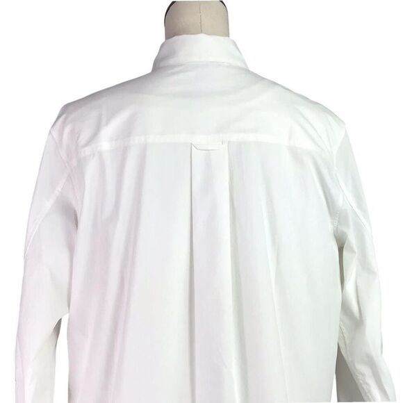 Athleta Shirt Womens S White Relaxed Long Sleeve Button Up Oversized Poplin Top - Picture 7 of 9